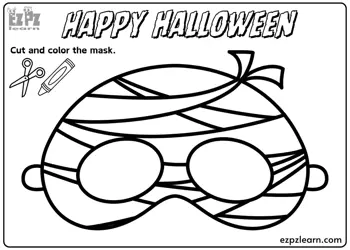 Cut and Color Mummy Mask Craft  Fun Halloween Activity for Kids